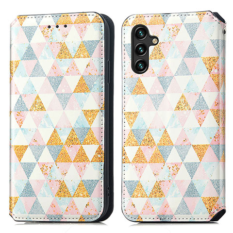 Funda de Cuero Cartera con Soporte Patron de Moda Carcasa S02D para Samsung Galaxy A04s Blanco