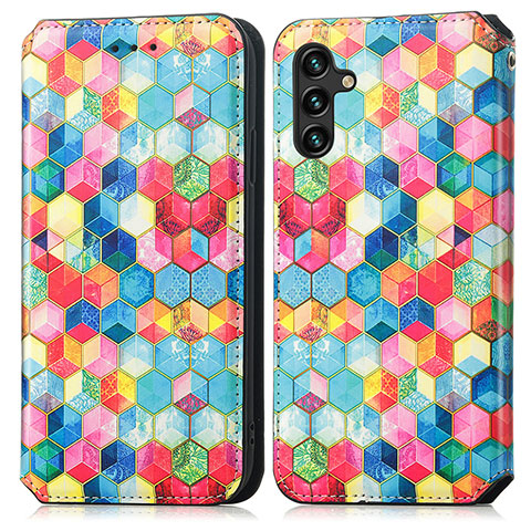 Funda de Cuero Cartera con Soporte Patron de Moda Carcasa S02D para Samsung Galaxy A04s Multicolor