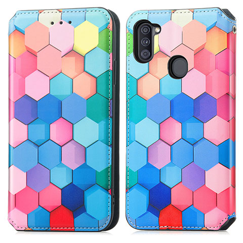 Funda de Cuero Cartera con Soporte Patron de Moda Carcasa S02D para Samsung Galaxy A11 Vistoso