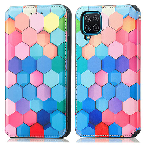 Funda de Cuero Cartera con Soporte Patron de Moda Carcasa S02D para Samsung Galaxy A12 Vistoso