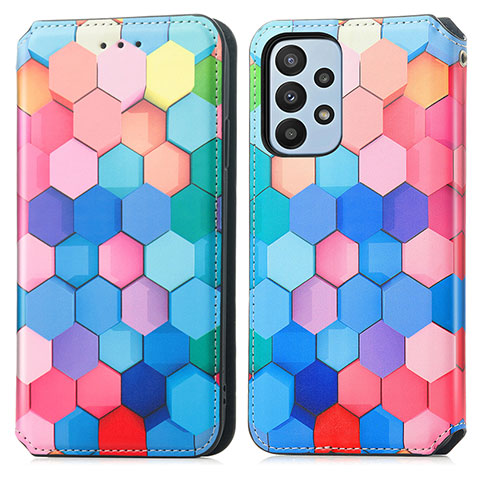 Funda de Cuero Cartera con Soporte Patron de Moda Carcasa S02D para Samsung Galaxy A23 5G Vistoso