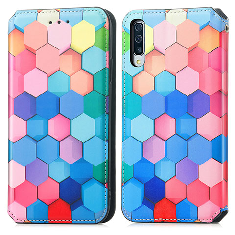 Funda de Cuero Cartera con Soporte Patron de Moda Carcasa S02D para Samsung Galaxy A30S Vistoso