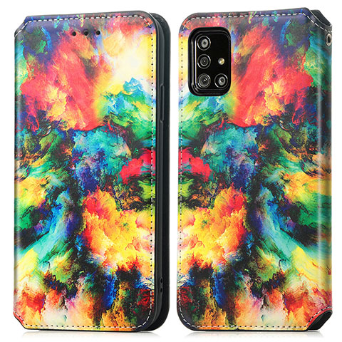 Funda de Cuero Cartera con Soporte Patron de Moda Carcasa S02D para Samsung Galaxy A71 4G A715 Multicolor