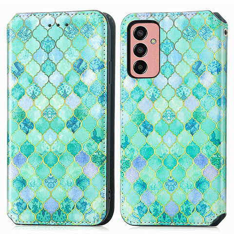 Funda de Cuero Cartera con Soporte Patron de Moda Carcasa S02D para Samsung Galaxy M13 4G Verde