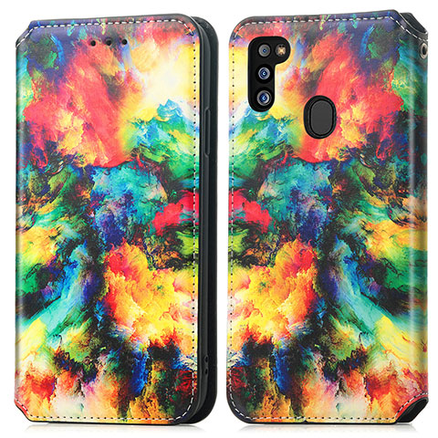 Funda de Cuero Cartera con Soporte Patron de Moda Carcasa S02D para Samsung Galaxy M30s Multicolor