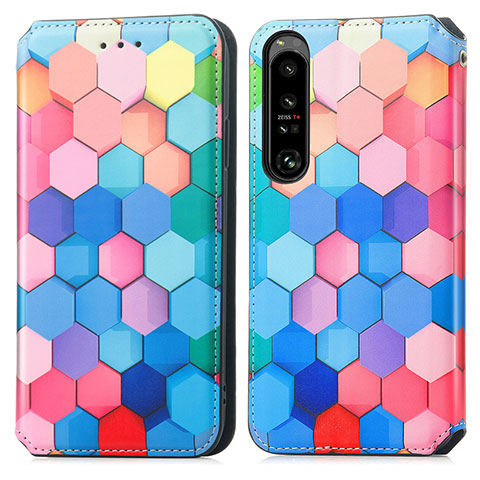 Funda de Cuero Cartera con Soporte Patron de Moda Carcasa S02D para Sony Xperia 1 IV Vistoso