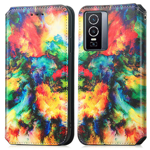 Funda de Cuero Cartera con Soporte Patron de Moda Carcasa S02D para Vivo Y76 5G Multicolor