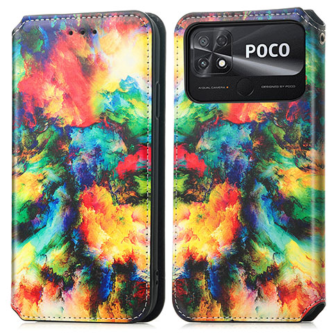 Funda de Cuero Cartera con Soporte Patron de Moda Carcasa S02D para Xiaomi Poco C40 Multicolor