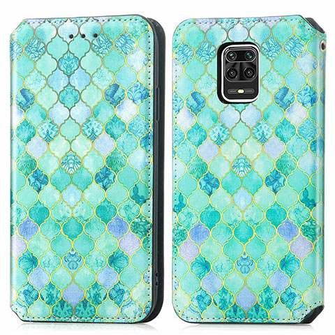 Funda de Cuero Cartera con Soporte Patron de Moda Carcasa S02D para Xiaomi Poco M2 Pro Verde