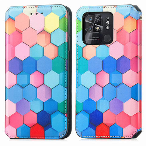 Funda de Cuero Cartera con Soporte Patron de Moda Carcasa S02D para Xiaomi Redmi 10C 4G Vistoso