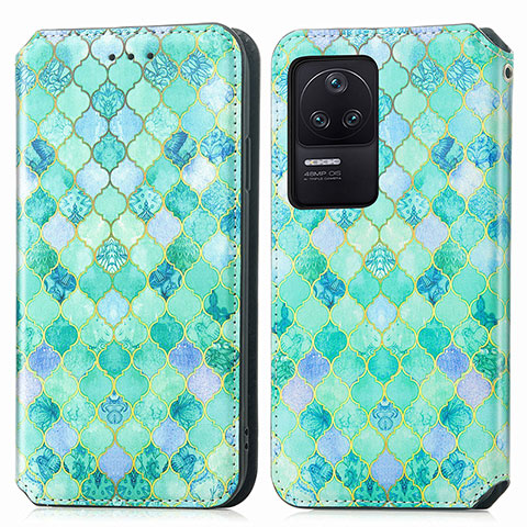 Funda de Cuero Cartera con Soporte Patron de Moda Carcasa S02D para Xiaomi Redmi K40S 5G Verde