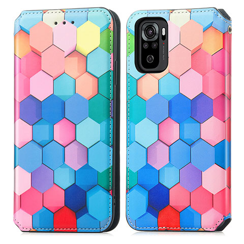 Funda de Cuero Cartera con Soporte Patron de Moda Carcasa S02D para Xiaomi Redmi Note 10S 4G Vistoso