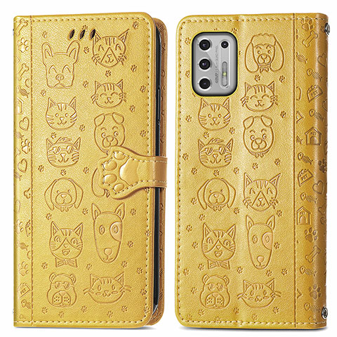 Funda de Cuero Cartera con Soporte Patron de Moda Carcasa S03D para Motorola Moto G Stylus (2021) Amarillo