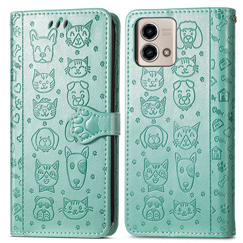 Funda de Cuero Cartera con Soporte Patron de Moda Carcasa S03D para Motorola Moto G Stylus (2023) 4G Verde