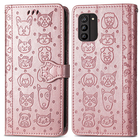 Funda de Cuero Cartera con Soporte Patron de Moda Carcasa S03D para Nokia G100 Oro Rosa