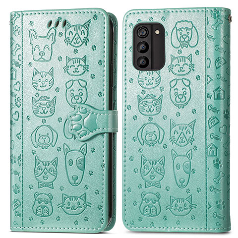 Funda de Cuero Cartera con Soporte Patron de Moda Carcasa S03D para Nokia G100 Verde