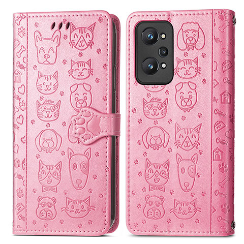 Funda de Cuero Cartera con Soporte Patron de Moda Carcasa S03D para Realme GT Neo 3T 5G Rosa