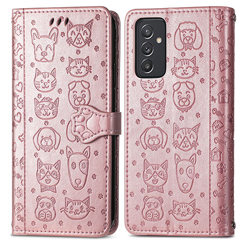 Funda de Cuero Cartera con Soporte Patron de Moda Carcasa S03D para Samsung Galaxy A05s Rosa