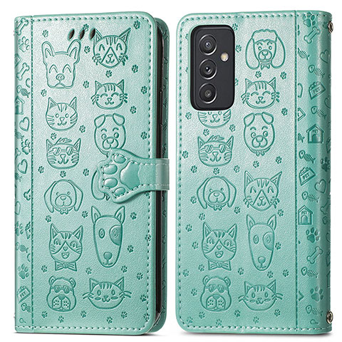 Funda de Cuero Cartera con Soporte Patron de Moda Carcasa S03D para Samsung Galaxy A15 4G Verde