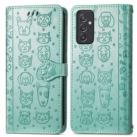 Funda de Cuero Cartera con Soporte Patron de Moda Carcasa S03D para Samsung Galaxy A25 5G Verde