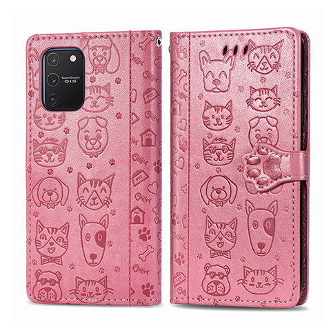 Funda de Cuero Cartera con Soporte Patron de Moda Carcasa S03D para Samsung Galaxy M80S Oro Rosa