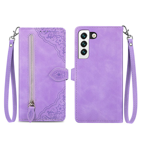 Funda de Cuero Cartera con Soporte Patron de Moda Carcasa S03D para Samsung Galaxy S21 Plus 5G Morado