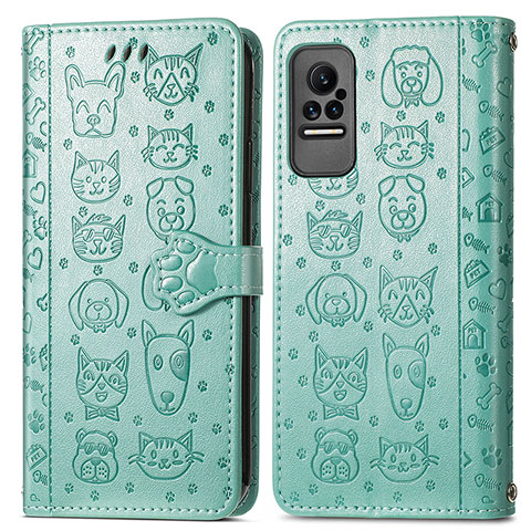 Funda de Cuero Cartera con Soporte Patron de Moda Carcasa S03D para Xiaomi Civi 1S 5G Verde