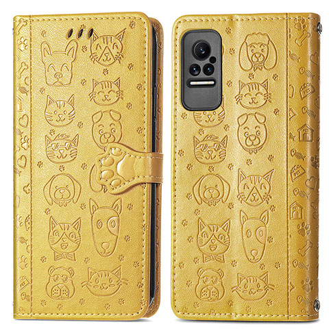 Funda de Cuero Cartera con Soporte Patron de Moda Carcasa S03D para Xiaomi Civi 5G Amarillo