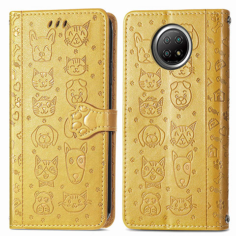 Funda de Cuero Cartera con Soporte Patron de Moda Carcasa S03D para Xiaomi Mi 10i 5G Amarillo