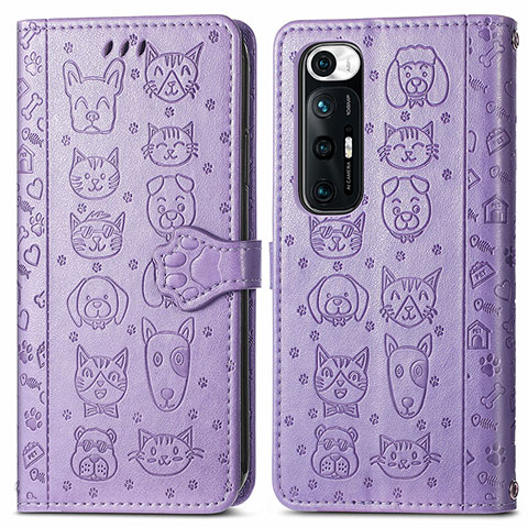 Funda de Cuero Cartera con Soporte Patron de Moda Carcasa S03D para Xiaomi Mi 10S 5G Morado