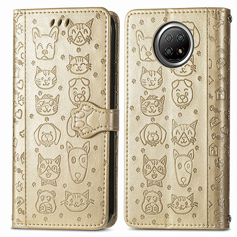 Funda de Cuero Cartera con Soporte Patron de Moda Carcasa S03D para Xiaomi Mi 10T Lite 5G Oro