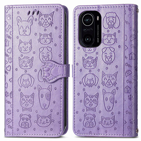 Funda de Cuero Cartera con Soporte Patron de Moda Carcasa S03D para Xiaomi Mi 11i 5G Morado