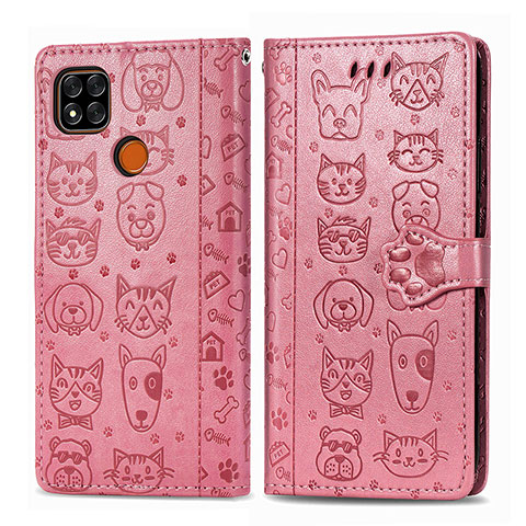 Funda de Cuero Cartera con Soporte Patron de Moda Carcasa S03D para Xiaomi POCO C3 Rosa