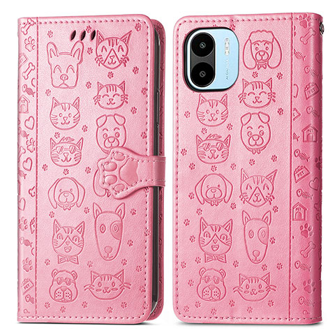 Funda de Cuero Cartera con Soporte Patron de Moda Carcasa S03D para Xiaomi Poco C50 Rosa