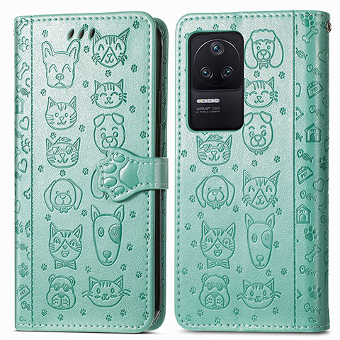 Funda de Cuero Cartera con Soporte Patron de Moda Carcasa S03D para Xiaomi Poco F4 5G Verde