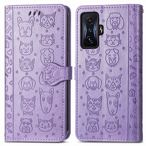 Funda de Cuero Cartera con Soporte Patron de Moda Carcasa S03D para Xiaomi Poco F4 GT 5G Morado