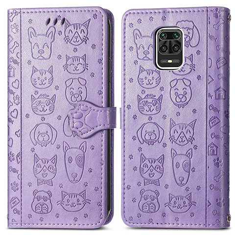 Funda de Cuero Cartera con Soporte Patron de Moda Carcasa S03D para Xiaomi Poco M2 Pro Morado