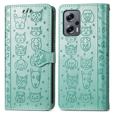 Funda de Cuero Cartera con Soporte Patron de Moda Carcasa S03D para Xiaomi Poco X4 GT 5G Verde