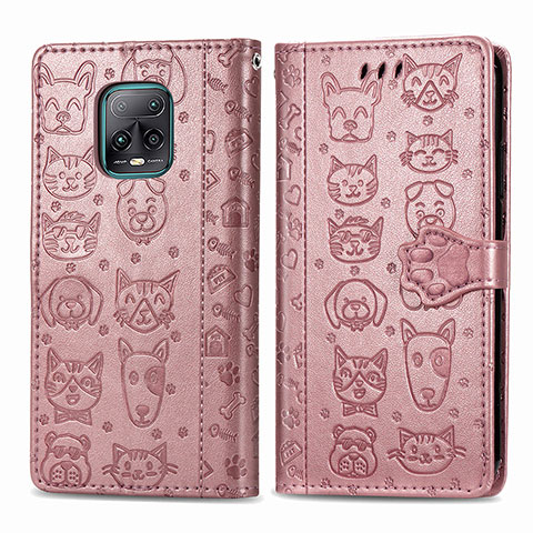 Funda de Cuero Cartera con Soporte Patron de Moda Carcasa S03D para Xiaomi Redmi 10X 5G Oro Rosa