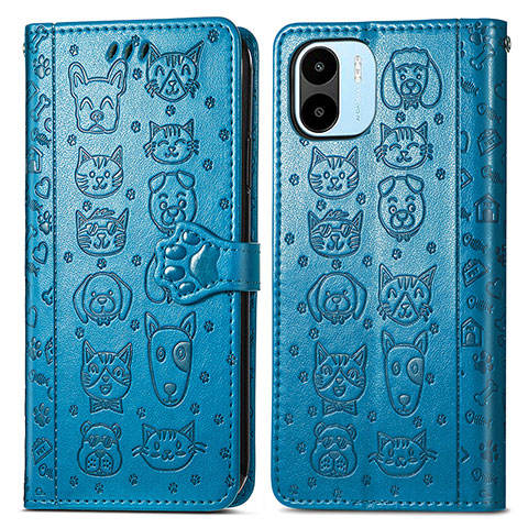 Funda de Cuero Cartera con Soporte Patron de Moda Carcasa S03D para Xiaomi Redmi A2 Azul