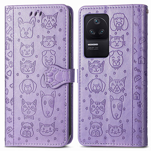 Funda de Cuero Cartera con Soporte Patron de Moda Carcasa S03D para Xiaomi Redmi K40S 5G Morado