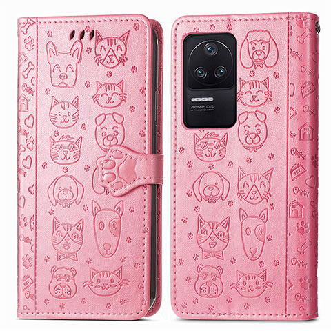 Funda de Cuero Cartera con Soporte Patron de Moda Carcasa S03D para Xiaomi Redmi K40S 5G Rosa