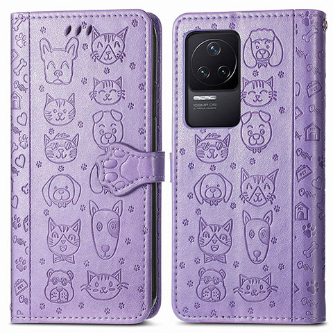 Funda de Cuero Cartera con Soporte Patron de Moda Carcasa S03D para Xiaomi Redmi K50 5G Morado