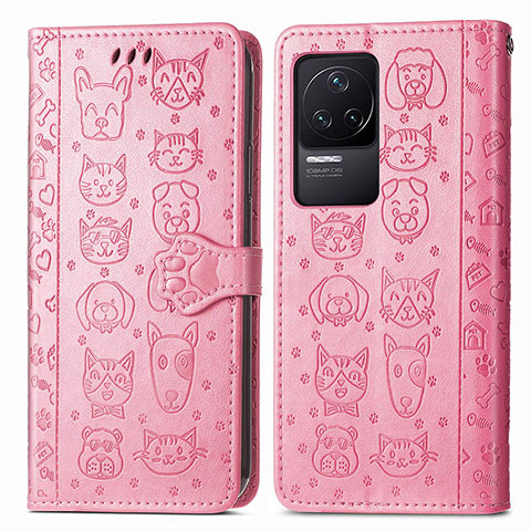 Funda de Cuero Cartera con Soporte Patron de Moda Carcasa S03D para Xiaomi Redmi K50 5G Rosa