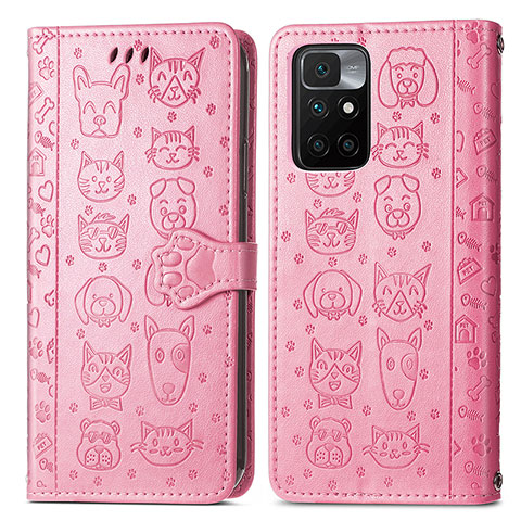 Funda de Cuero Cartera con Soporte Patron de Moda Carcasa S03D para Xiaomi Redmi Note 11 4G (2021) Rosa