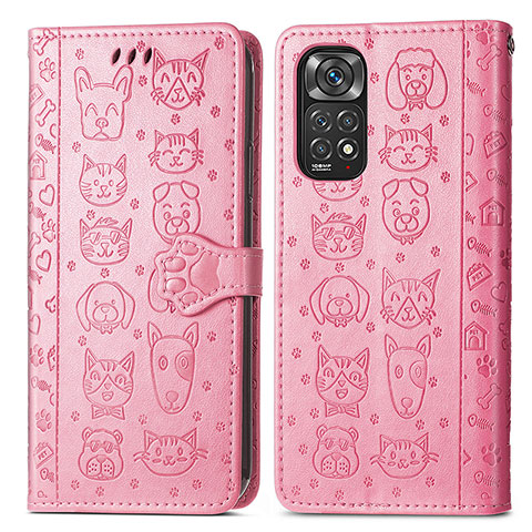 Funda de Cuero Cartera con Soporte Patron de Moda Carcasa S03D para Xiaomi Redmi Note 11 Pro 4G Rosa