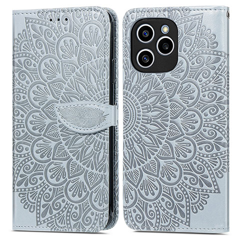 Funda de Cuero Cartera con Soporte Patron de Moda Carcasa S04D para Huawei Honor 60 SE 5G Gris