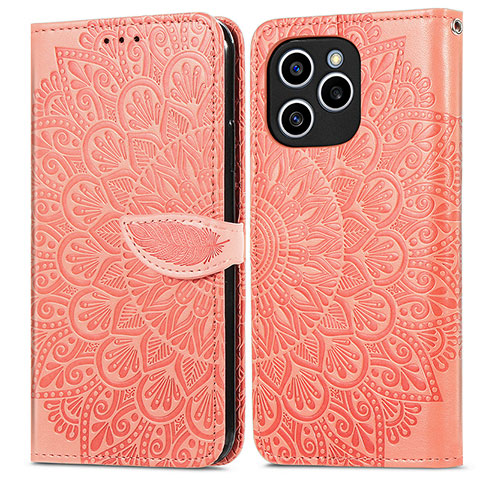 Funda de Cuero Cartera con Soporte Patron de Moda Carcasa S04D para Huawei Honor 60 SE 5G Naranja