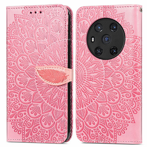 Funda de Cuero Cartera con Soporte Patron de Moda Carcasa S04D para Huawei Honor Magic3 5G Oro Rosa