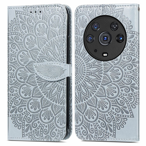 Funda de Cuero Cartera con Soporte Patron de Moda Carcasa S04D para Huawei Honor Magic3 Pro 5G Gris